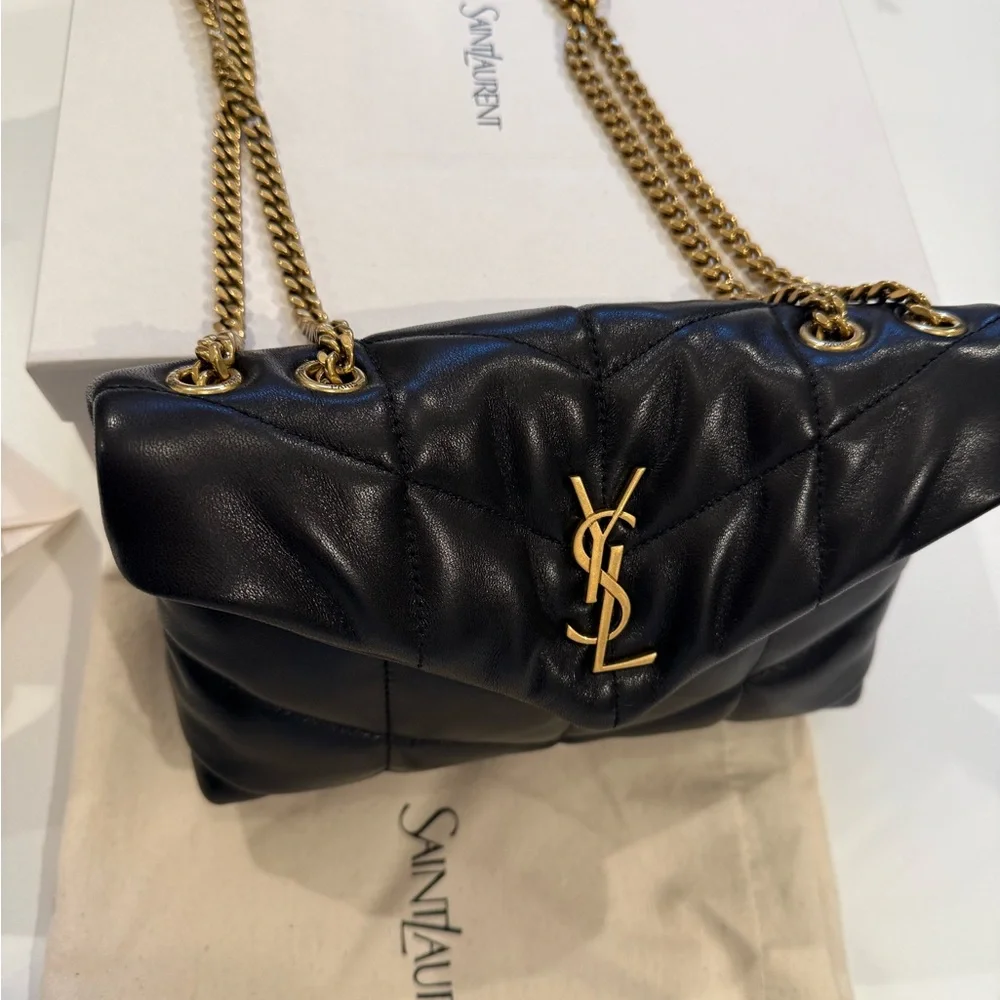 Saint Laurent Toy Puffer Bag in Quilted Lambskin, Noir, NWT - Picture 11 of 14